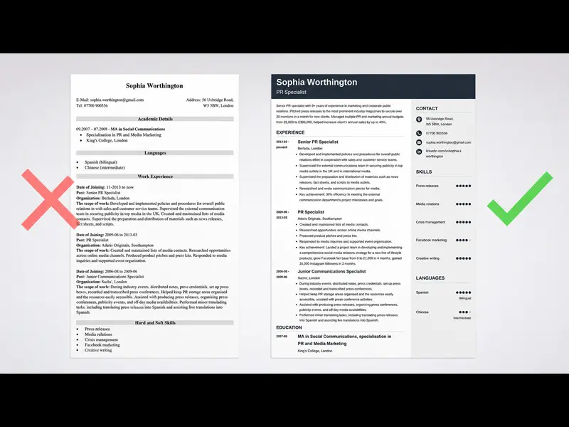 write a cv 1